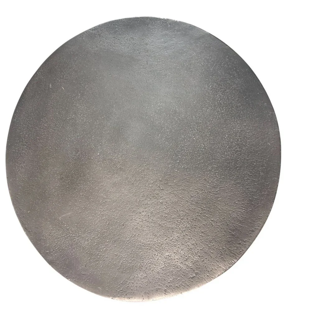 West Elm Cast Metal Chargers Round Pewter Gray Textured Set Of 2 13